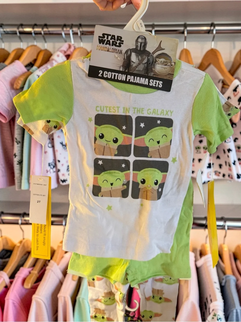 Star Wars Mandalorian Grogu Baby Yoda 2T 4-Piece Pajama Set NWT